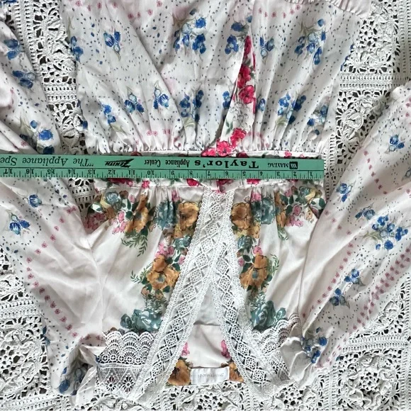 Zimmermann Dress Women Clover Patched Wrap Mini Floral Boho cottage core - Picture 13 of 13